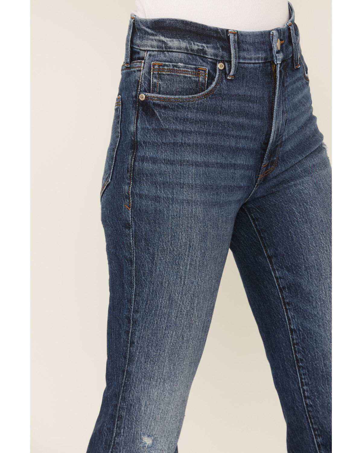 Image #2 - Good American Women's Good Classic Dark Wash High Rise Bootcut Stretch Denim Jeans, Dark Wash, hi-res