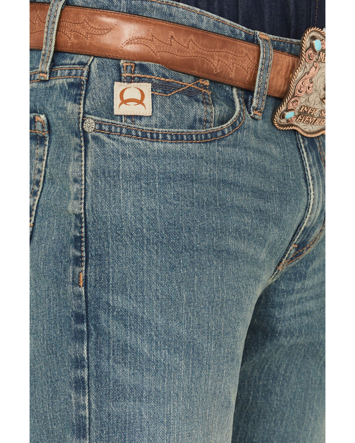 Image #2 - Cinch Men's Grant Medium Wash Relaxed Bootcut Performance Stretch Denim Jeans, Medium Wash, hi-res