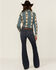 Image #4 - Wrangler Retro Women's Geo Print Long Sleeve Snap Western Shirt, Teal, hi-res