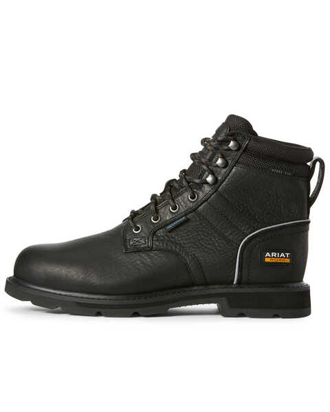 Ariat Men's Black Groundbreaker Waterproof Work Boots - Steel Toe, Brown, hi-res
