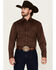 Image #1 - Scully Men's Gunfighter Embroidered Long Sleeve Snap Western Shirt - Big, Brown, hi-res