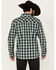 Image #4 - Moonshine Spirit Men's Autograph Plaid Print Long Sleeve Snap Western Shirt , Navy, hi-res