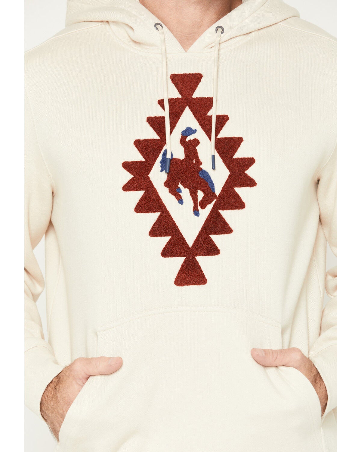 Image #3 - RANK 45&reg; Men's Bono Embroidered Hooded Sweatshirt, Cream, hi-res