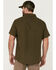 Image #4 - Brothers and Sons Men's Solid Dobby Performance Short Sleeve Button-Down Western Shirt, Olive, hi-res