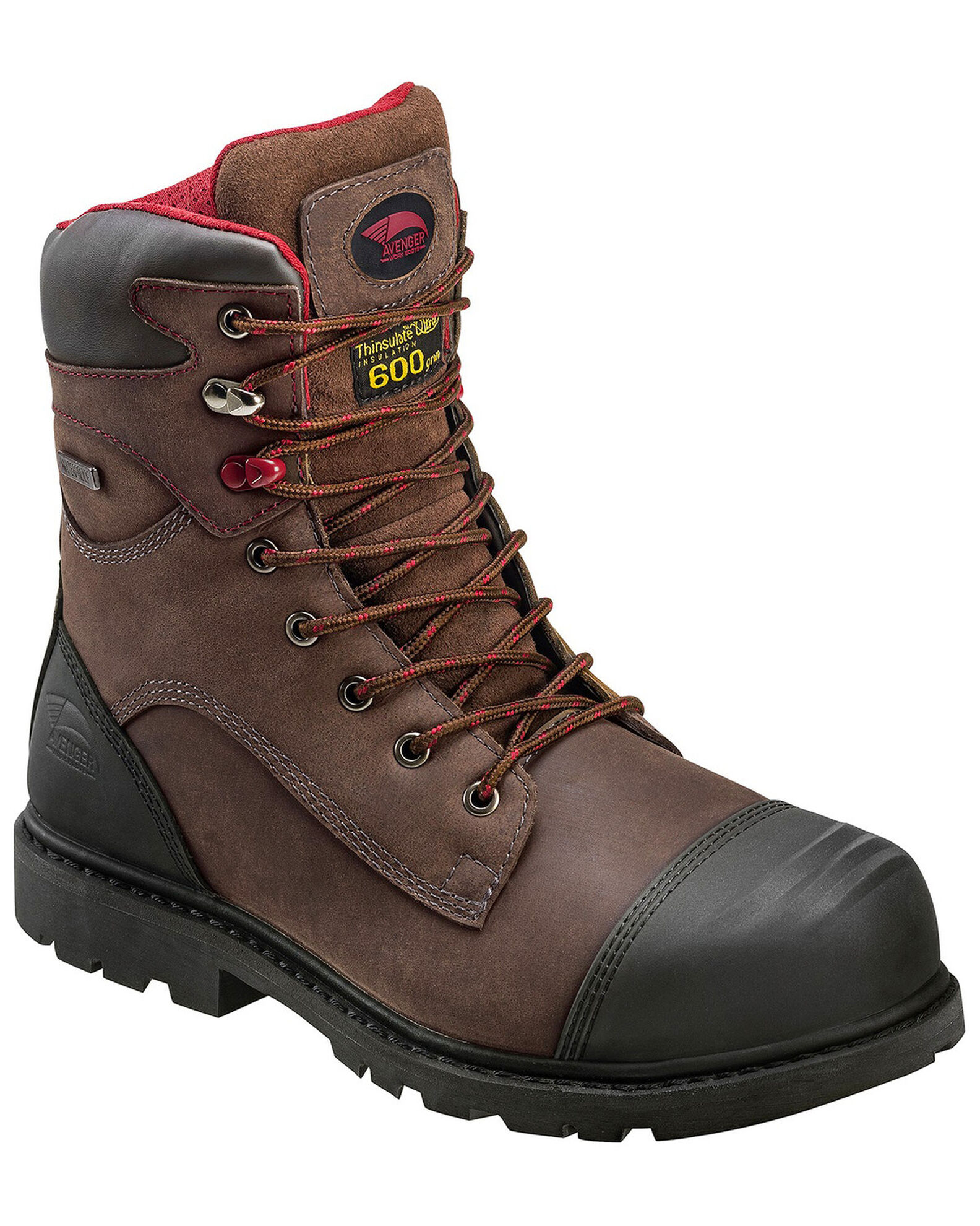 Image #1 - Avenger Men's Waterproof Lace-Up Work Boots - Composite Toe, Brown, hi-res