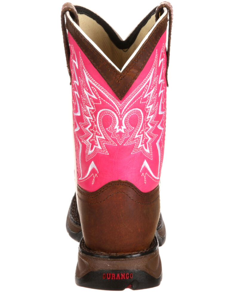 Lil' Durango Girls' Let Love Fly Western Boots - Square Toe, Brown, hi-res