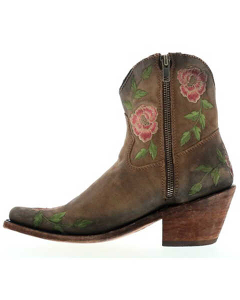 Image #3 - Caborca Silver by Liberty Black Women's Embroidered Floral Western Booties - Pointed Toe, Tan, hi-res