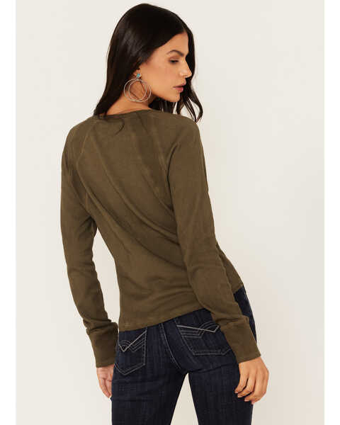 Image #4 - Idyllwind Women's French Terry Henley Shirt, Olive, hi-res