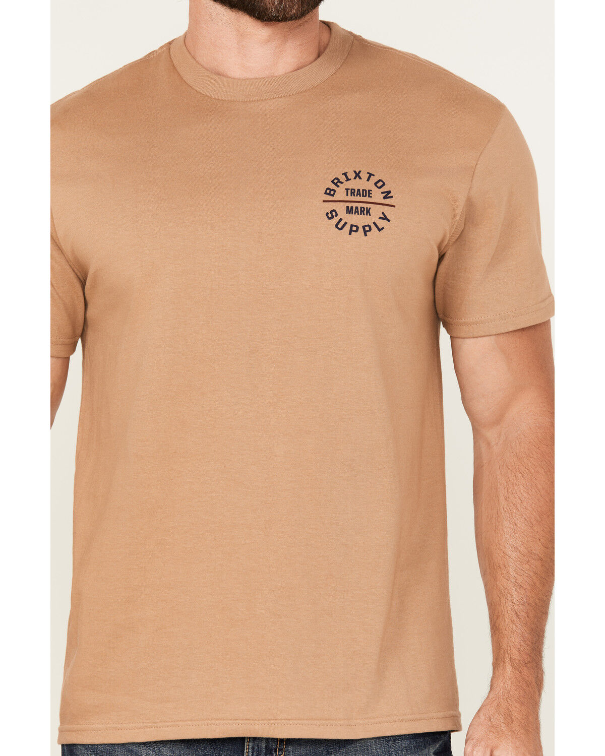 Image #3 - Brixton Men's Oath Logo Short Sleeve Graphic T-Shirt, Tan, hi-res