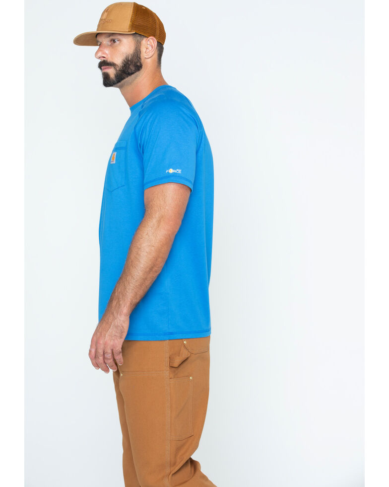 Carhartt Men's Delmont Short Sleeve T-Shirt, Light Blue, hi-res