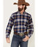 Wrangler Rugged Wear Men's Ridge Flannel Long Sleeve Western Shirt , Blue, hi-res