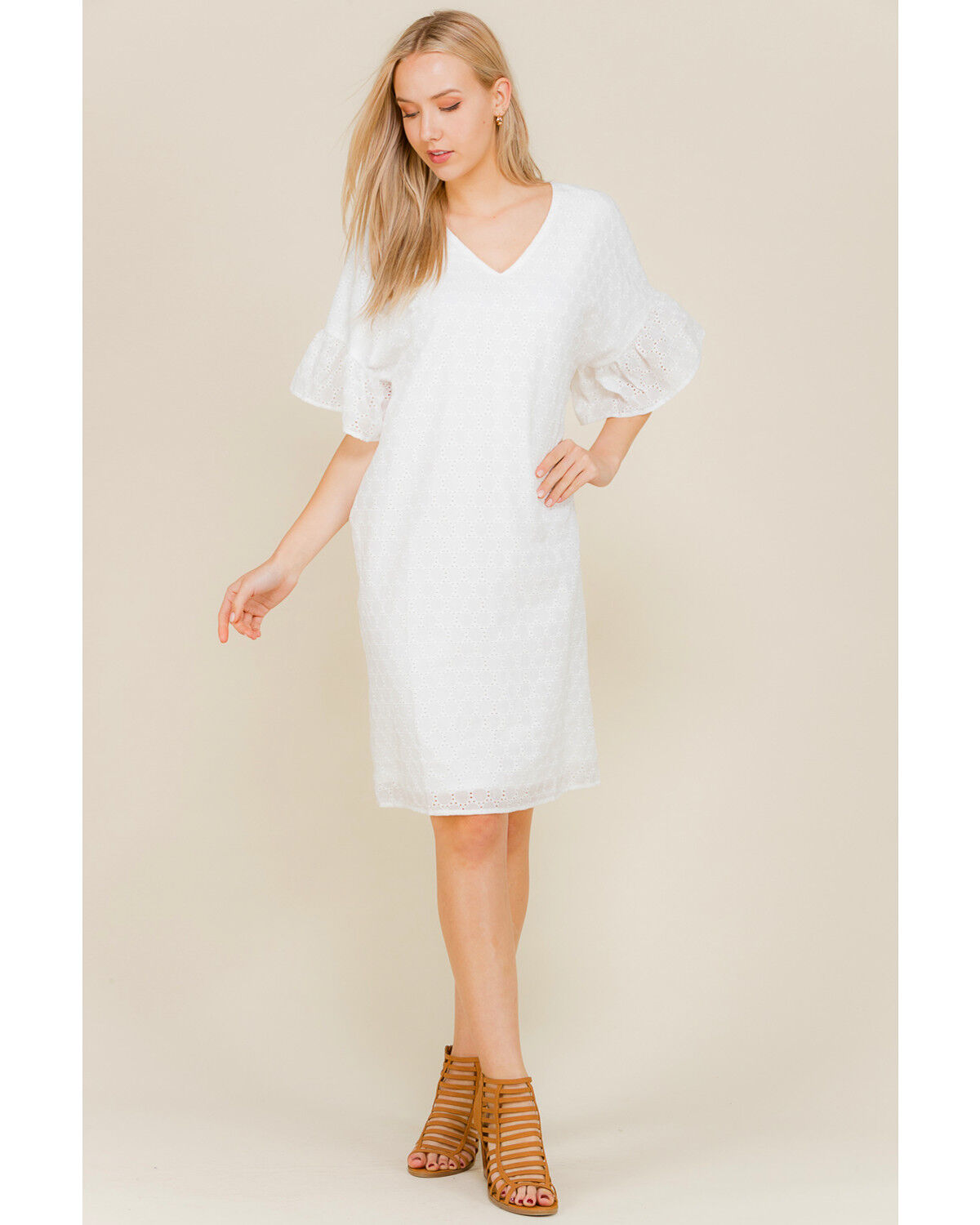 tan lace dress with sleeves
