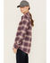 Image #2 - Ariat Women's Rebar Plaid Print DuraStretch Long Sleeve Button-Down Flannel Work Shirt, Grey, hi-res
