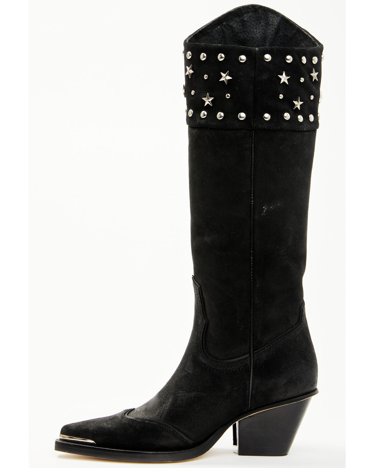 Image #3 - Wonderwest Women's Gloria Embellished Fringe Tall Western Boots - Snip Toe, Black, hi-res