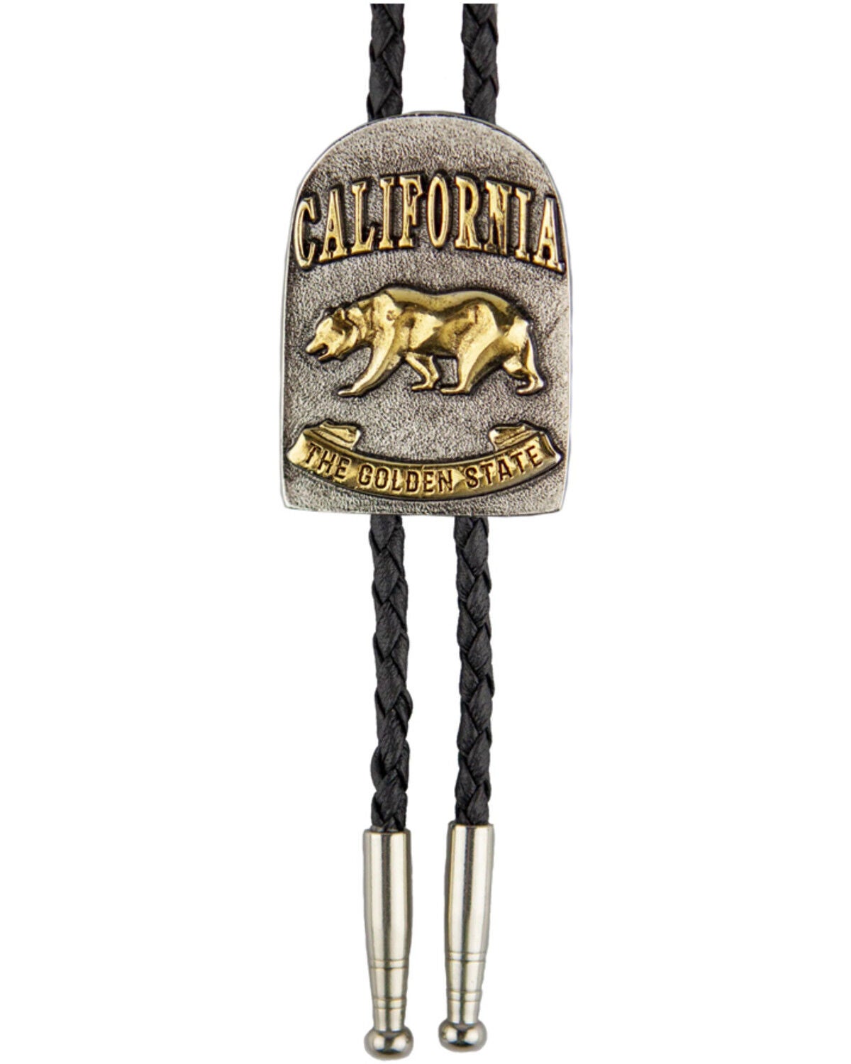 AndWest Men's Antique Gold & Silver California Bolo Tie, Silver, hi-res