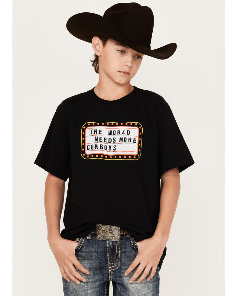 Cody James Boys' Cowboy Signage Graphic T-Shirt, Black, hi-res