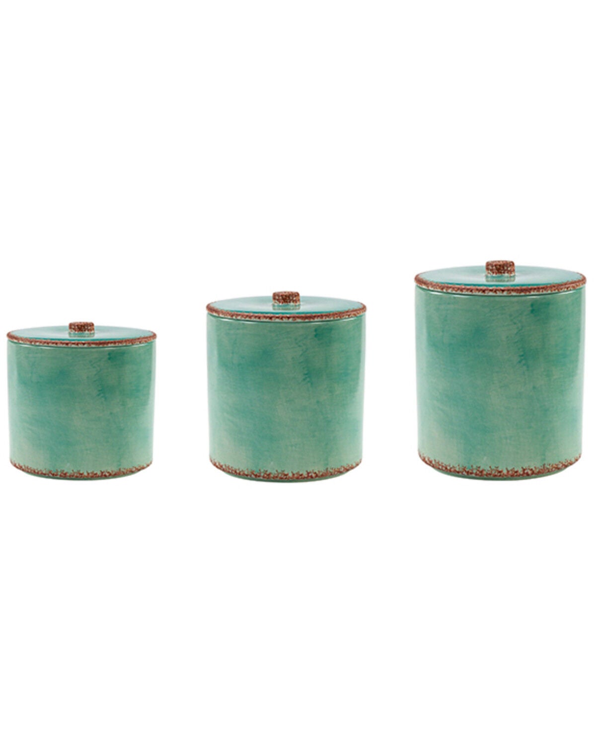 HiEnd Accents Patina Canister Set - 3 Piece, Turquoise, hi-res
