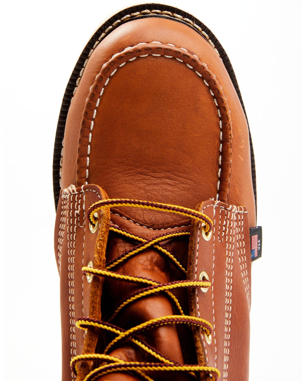 Image #6 - Thorogood Men's 8" American Heritage USA Wedge Work Boots - Steel Toe, Tan, hi-res