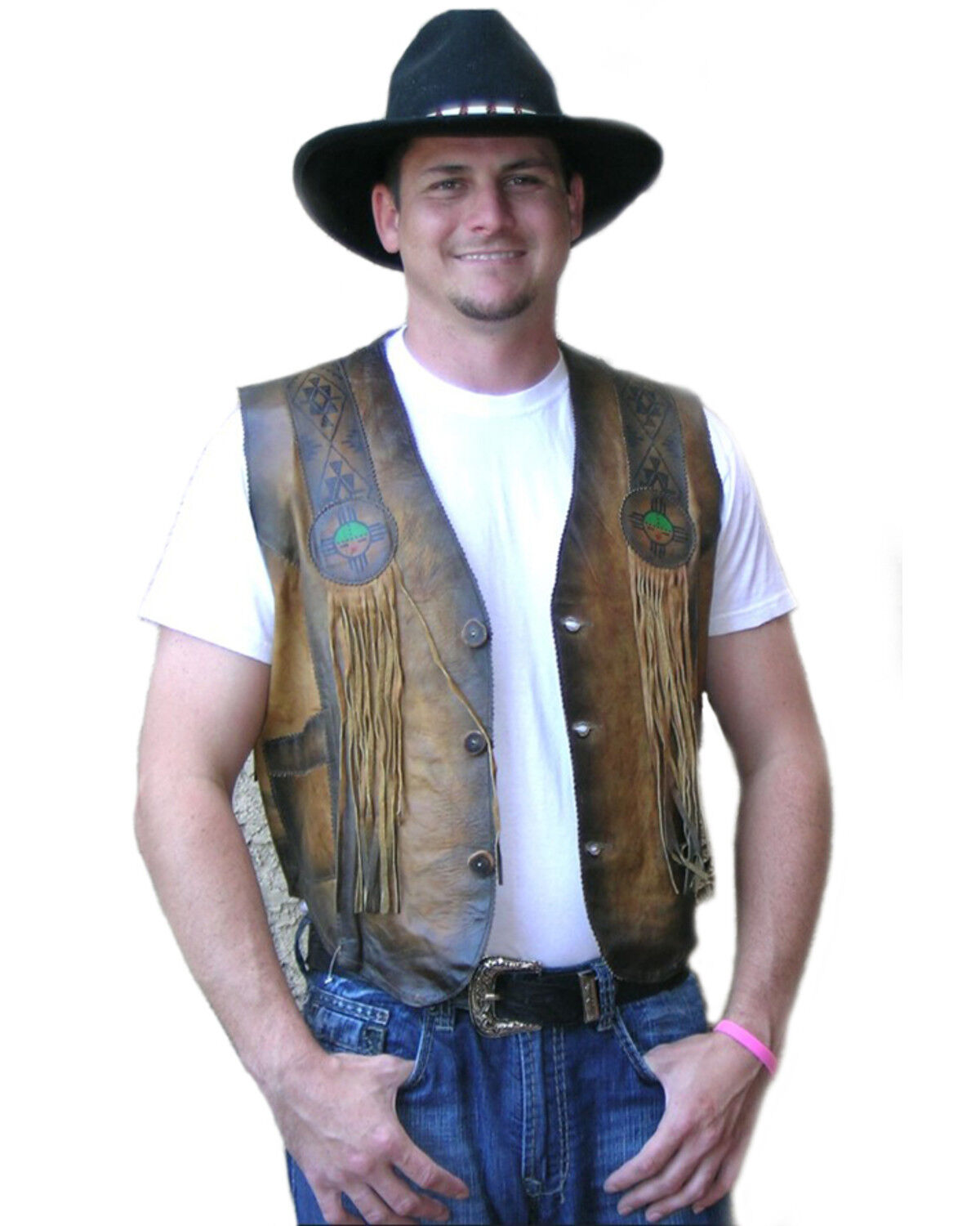 Image #1 - Kobler Leather Men's Sun Vest, Beige, hi-res