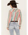 Image #4 - Rock & Roll Denim Women's Striped Long Sleeve Western Snap Shirt, Coral, hi-res