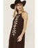 Image #2 - Shyanne Women's Embroidered Fringe Midi Dress, Dark Brown, hi-res