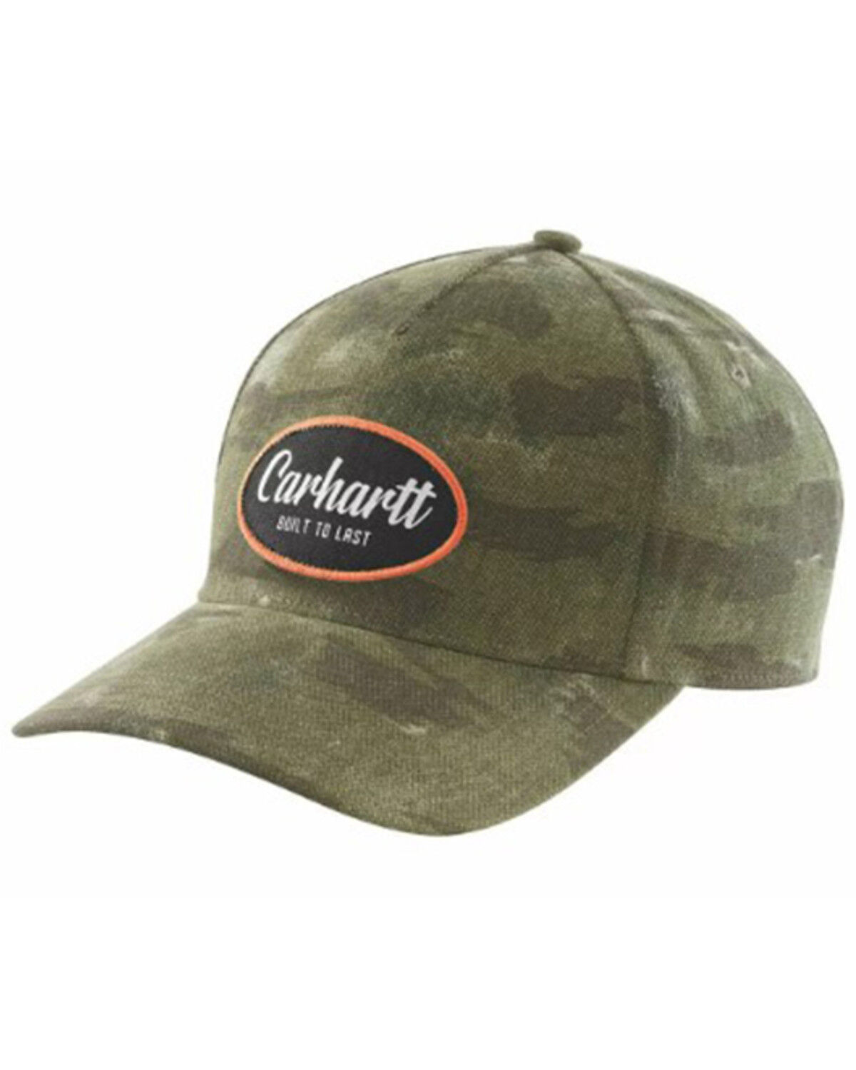 Image #1 - Carhartt Men's Logo Patch Camo Print Built To Last Ball Cap, Green, hi-res