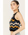 Image #2 - Revel Women's Zig Zag Sleeveless Sweater Tank, Black, hi-res