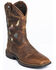 Image #1 - Brothers and Sons Men's Star Exports With Flag Western Performance Boots - Broad Square Toe, Brown, hi-res