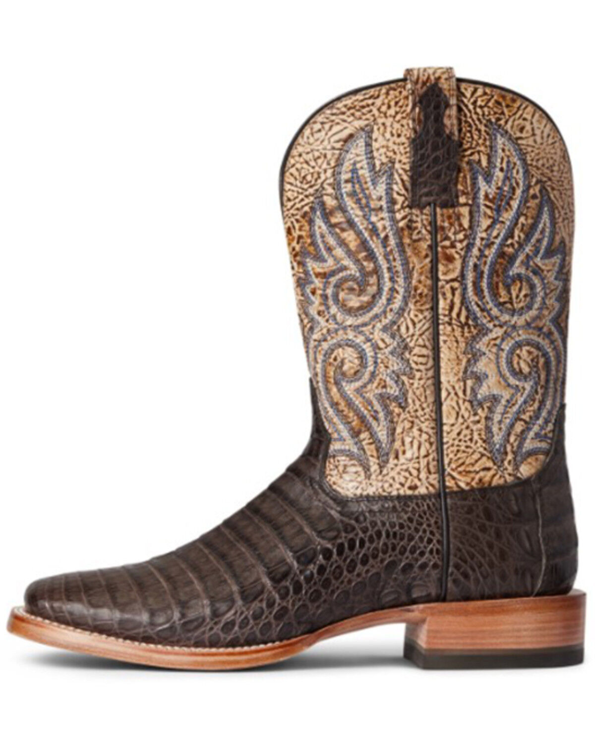 Image #2 - Ariat Men's Denton Exotic Caiman Belly Skin Western Boots - Broad Square Toe, , hi-res