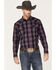 Image #1 - Cody James Men's Rustler Large Plaid Snap Western Shirt , Purple, hi-res
