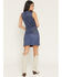 Image #3 - Idyllwind Women's Starview Studded Faux Suede Mini Skirt, Dark Blue, hi-res