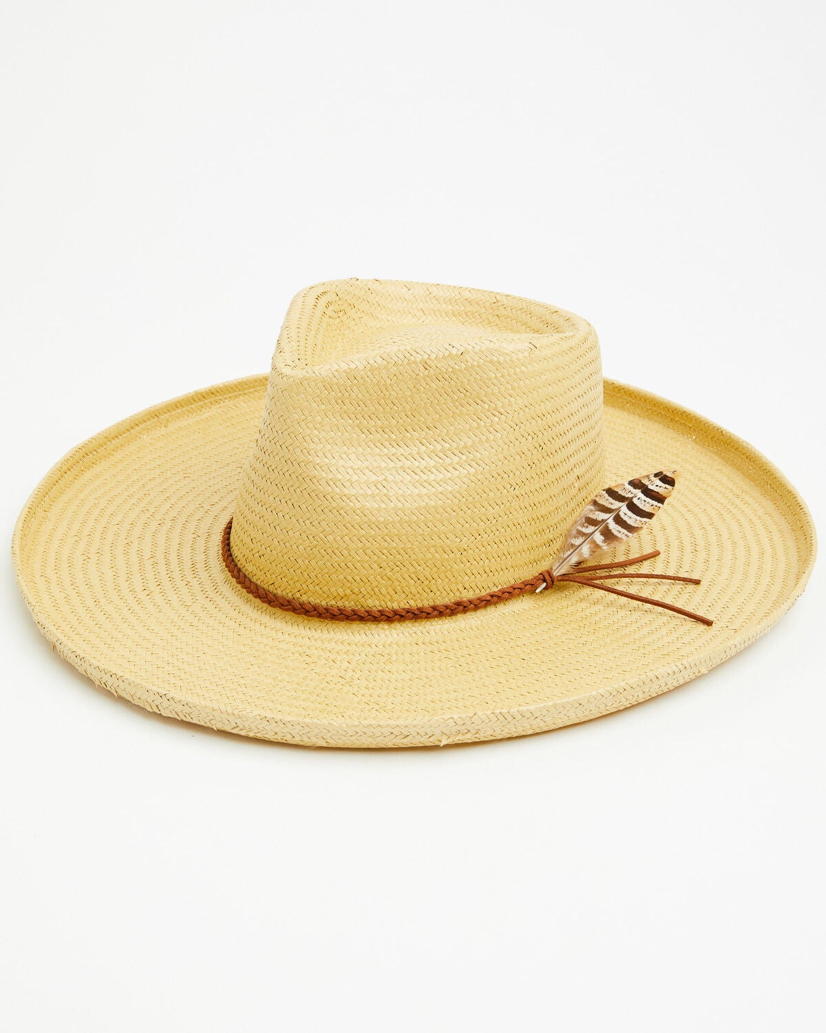 Shyanne Women's Shyanne Feather Straw Fashion Hat, Natural, hi-res