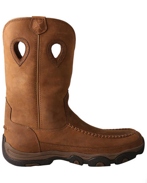 Image #2 - Twisted X Men's 11" Pull On Waterproof Work Boots - Moc Toe, Brown, hi-res