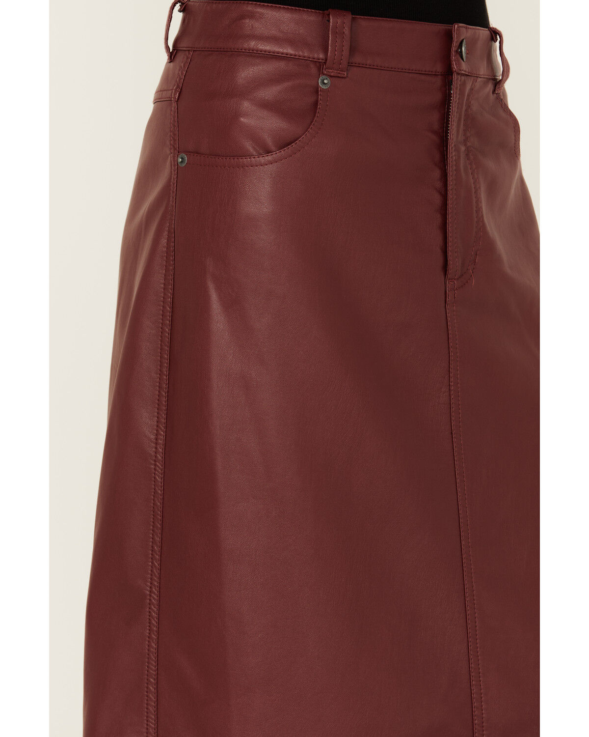 Image #2 - Free People Women's City Slicker Faux Leather Maxi Skirt, Red, hi-res