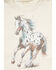 Image #2 - Shyanne Toddler Girls' Maisie Spotted Horse Fringe Short Sleeve Graphic Tee, Cream, hi-res