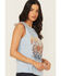 Image #2 - Idyllwind Women's Wild Fire Embellished Sleeveless Graphic Tank, Light Blue, hi-res