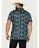 Image #4 - Rock & Roll Denim Men's Boot Barn Exclusive Southwestern Print Short Sleeve Polo Shirt, Turquoise, hi-res