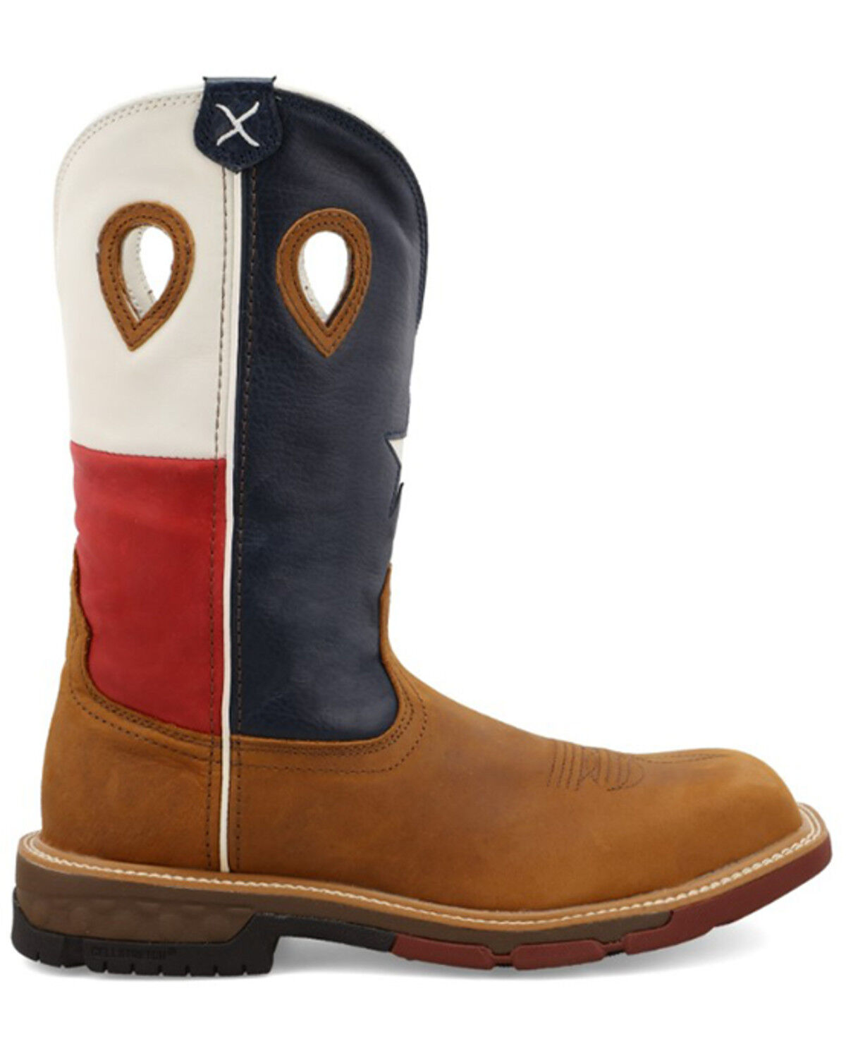 Image #2 - Twisted X Men's Texas Flag Western Work Boots - Nano Composite Toe, Lt Brown, hi-res