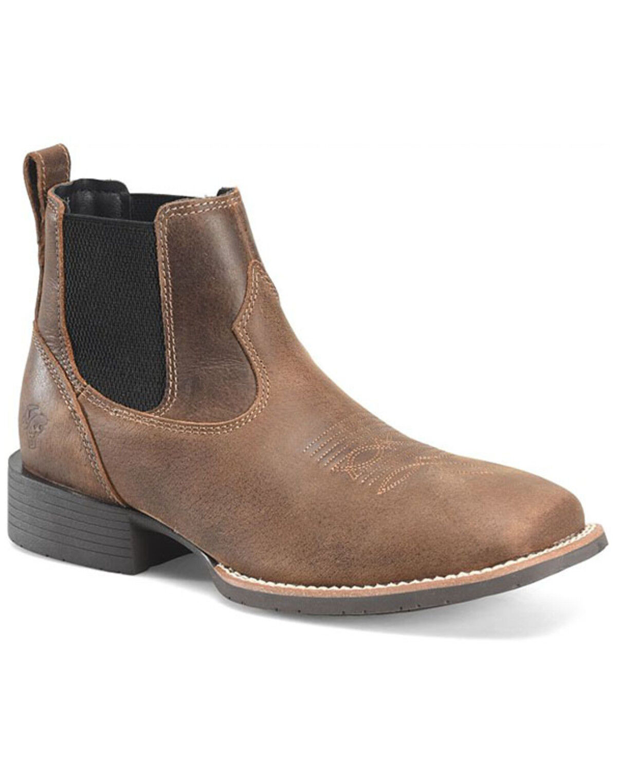 Image #1 - Double H Men's Dorton Chelsea Boots - Broad Square Toe, Brown, hi-res