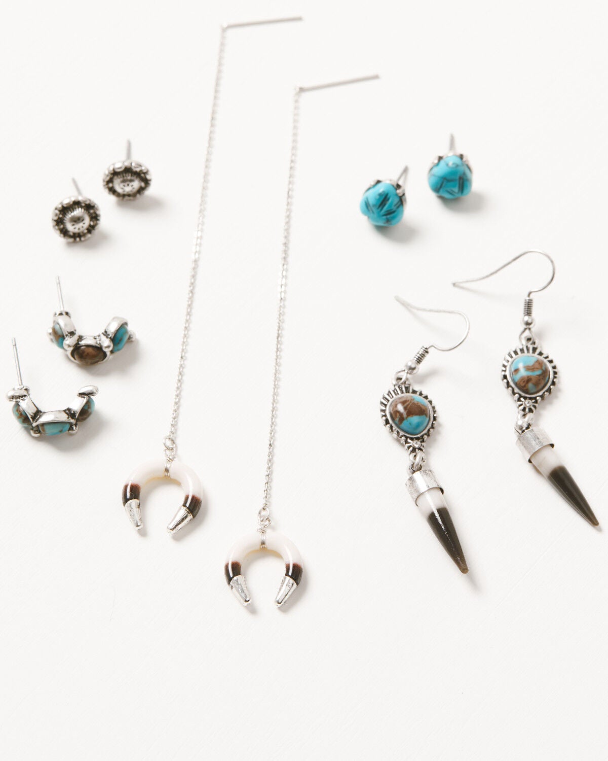 Idyllwind Women's Crescent Threader Earring Set - 5 Piece, Silver, hi-res