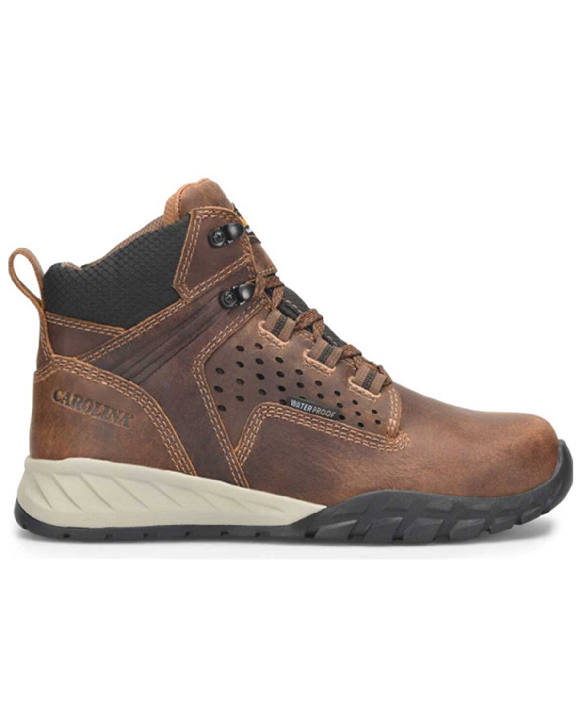 Image #2 - Carolina Men's Energy Lace-Up Waterproof Hiker Work Boots - Composite Toe, Brown, hi-res