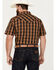 Image #4 - Cody James Men's Caliente Small Plaid Print Short Sleeve Western Snap Shirt, Turquoise, hi-res
