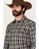 Image #2 - Cody James Men's Denton Plaid Print Long Sleeve Snap Western Shirt, Black, hi-res