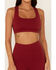 Image #2 - Idyllwind Women's Strappy Back Sports Bra, Burgundy, hi-res