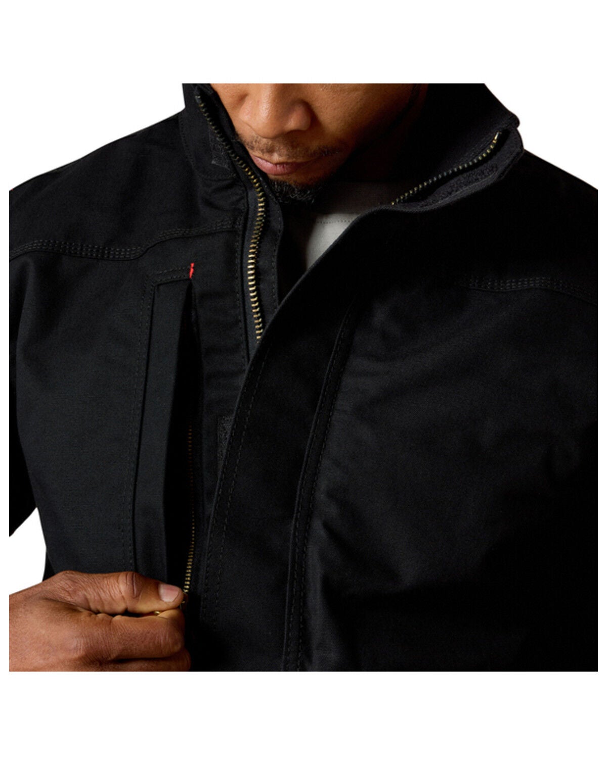 Image #2 - Ariat Men's FR Workhorse Work Jacket - Tall, Black, hi-res