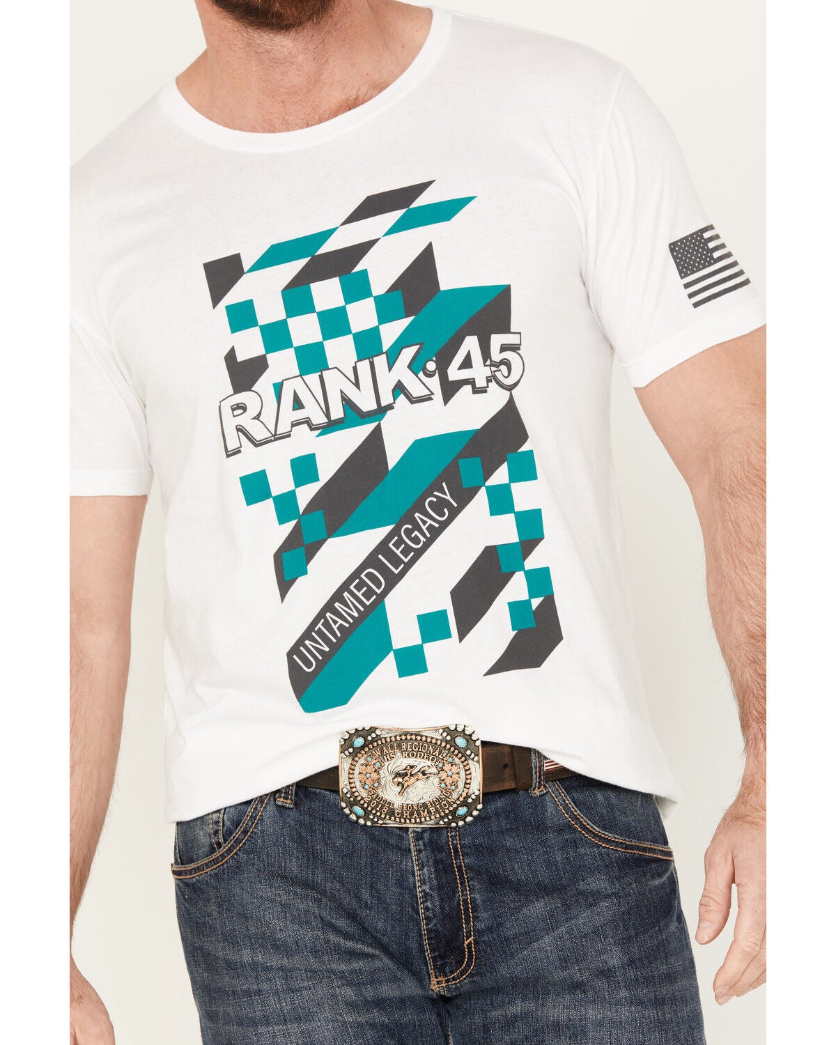 Image #3 - RANK 45&reg; Men's Logo Graphic Short Sleeve T-Shirt, Light Blue, hi-res