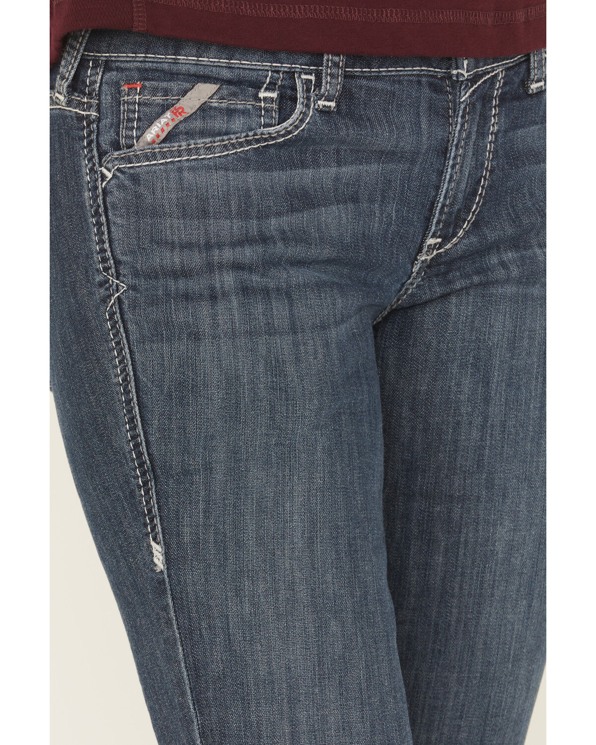 Image #2 - Ariat Women's FR Mid Rise Durastretch Duralight Ella Bootcut Jeans, Indigo, hi-res