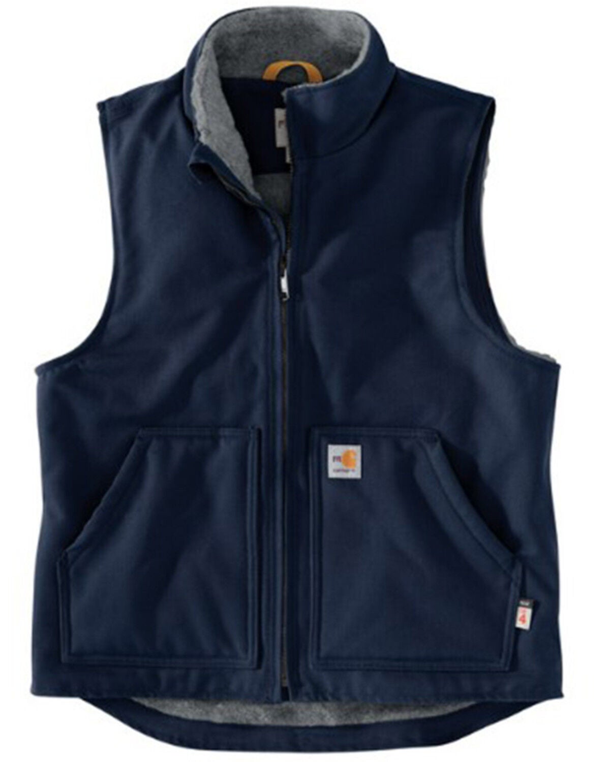 Carhartt Men's FR Duck Sherpa Lined Work Vest - Big & Tall, Navy, hi-res