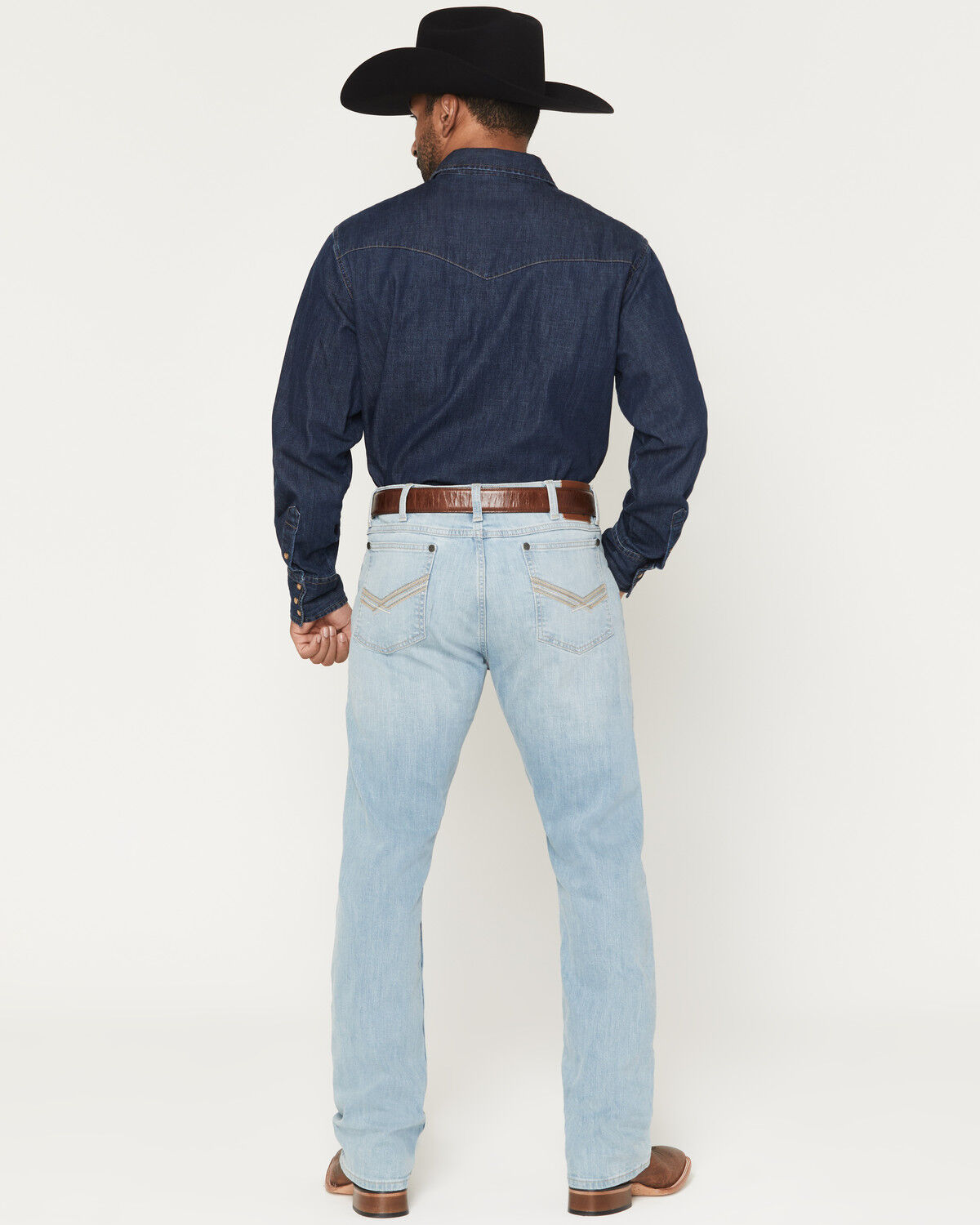 Image #3 - Wrangler Retro Men's 42MWx 20X Light Wash Bootcut Stretch Denim Jeans, Light Wash, hi-res
