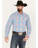 Image #1 - Wrangler Men's Logo Plaid Print Long Sleeve Western Snap Shirt, Multi, hi-res